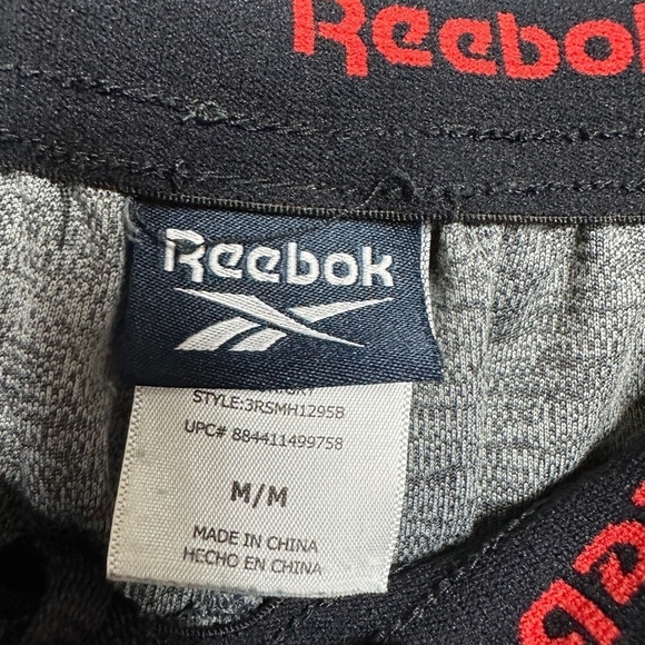 REEBOK Men's gray pull‎ on athletic gym shorts, sz M - Picture 2 of 4